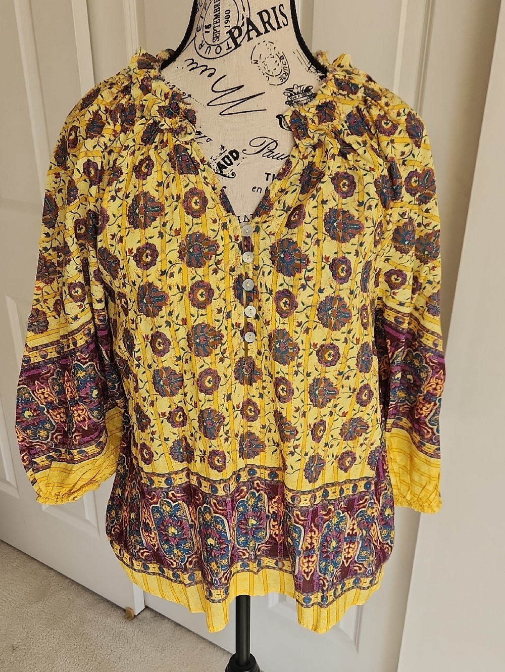 NWOT Sundance Lined Floral Top SZ M